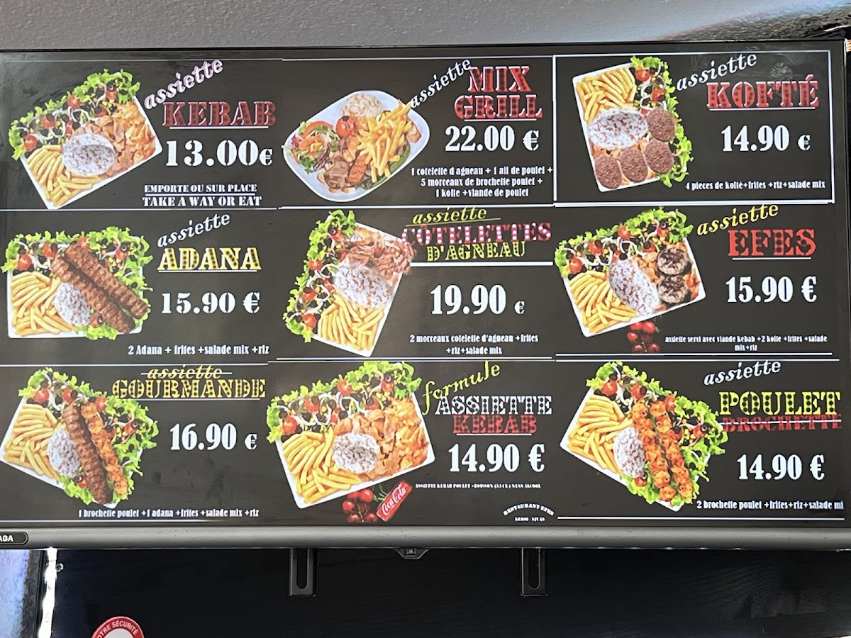 Menu Efes Zilan Kebab Beaune-4